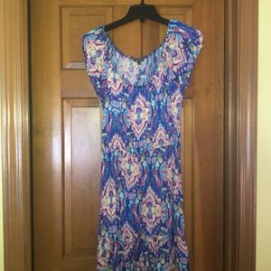 Blue dress with Vera Bradley esque pattern